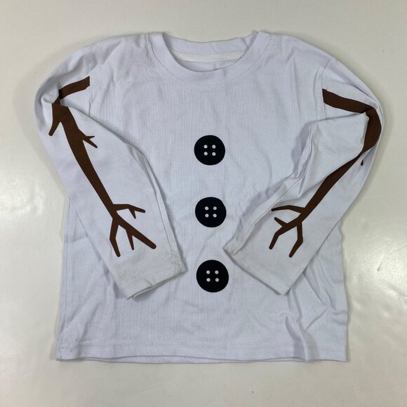 SOMSOC Kids Snowman Costume Shirt Hat with Band Carrot Nose Glasses Scarf Gloves - Picture 8 of 16